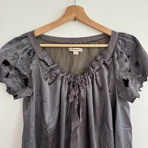 Vintage F21 satin puff sleeve dress
